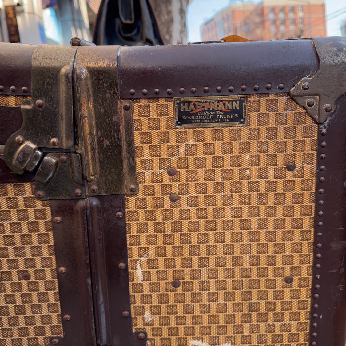 빈티지 소품 1920년 Hartmann 미국 스티머 트렁크 상품이미지3