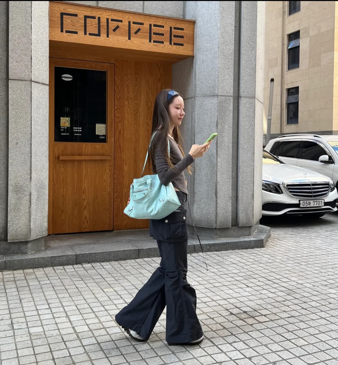 나체 부츠컷 스커트팬츠 유니섹스 차콜 상품이미지4