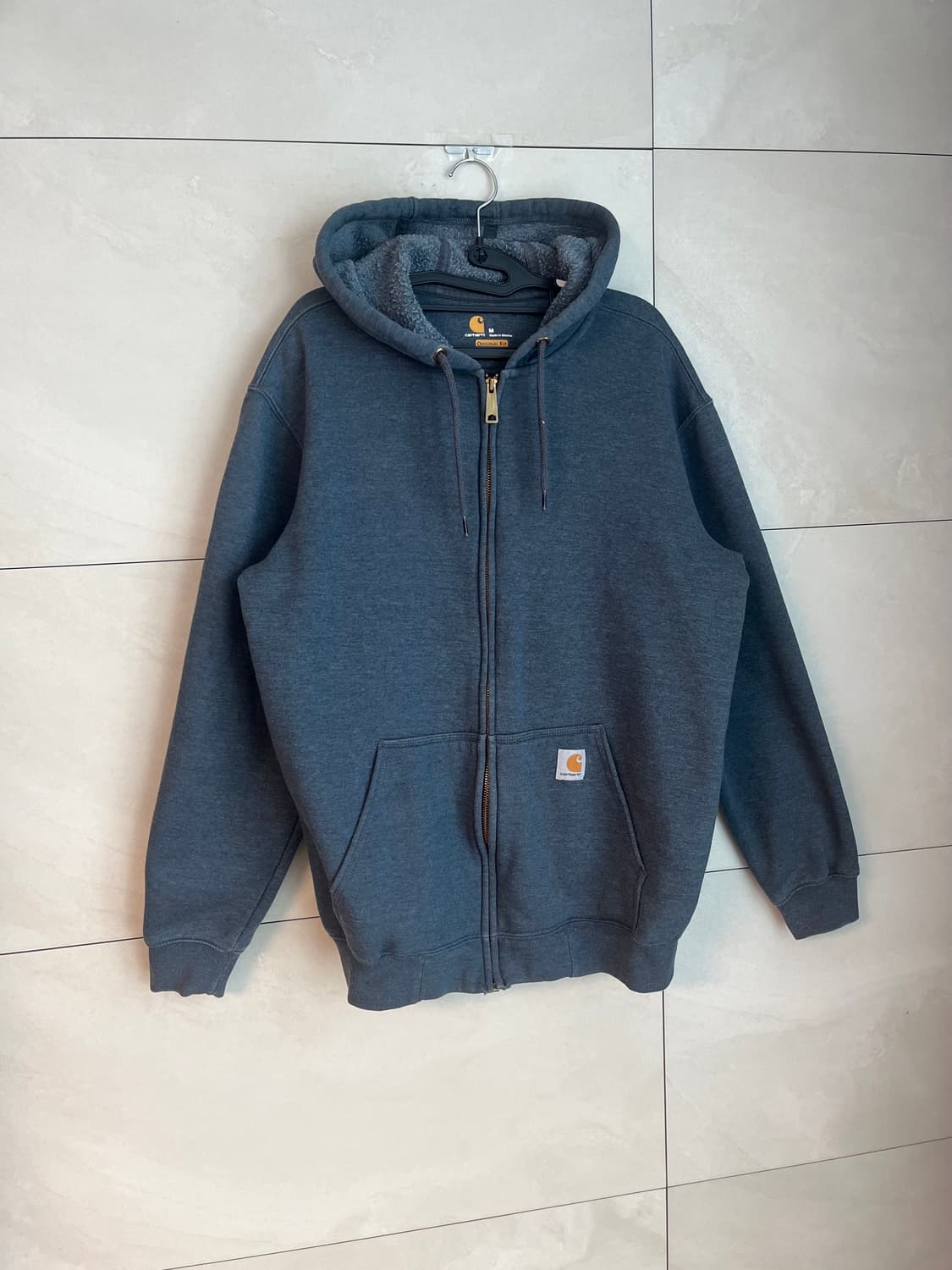 칼하트 오리지널 핏 워시드 네이비 후드집업 (M)  상품이미지2