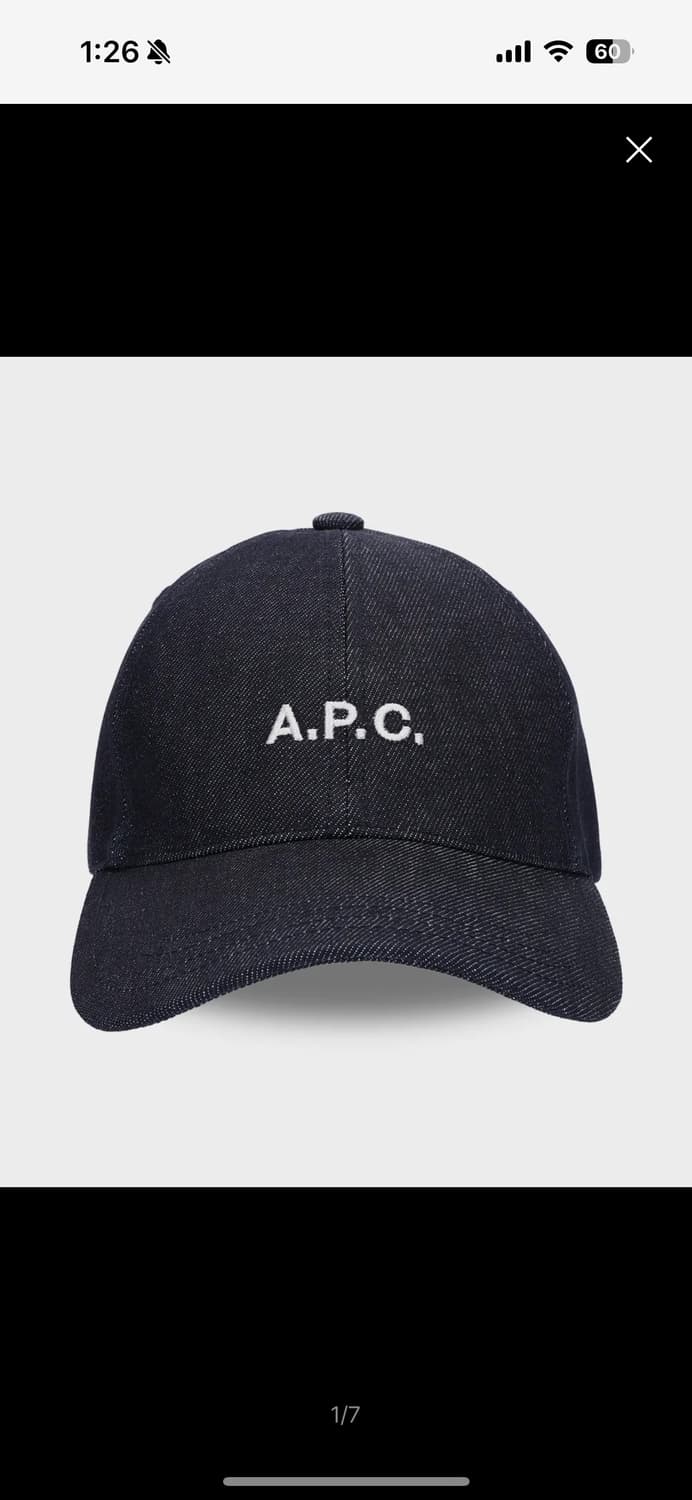 Apc 아페쎄 인디고 찰리 볼캡 모자 상품이미지1