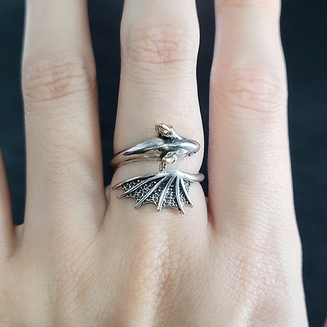 Dravorn 실버 남자 엔틱 빈티지 명품 용 드래곤 반지 상품이미지7