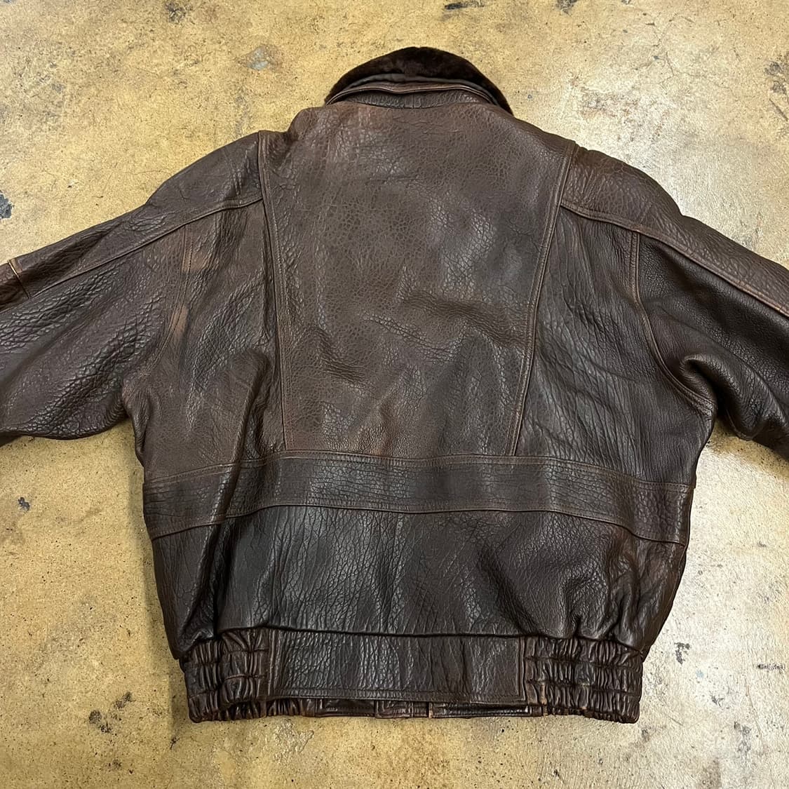 [정품/110] 빈티지 브라운 가죽 무스탕 자켓 b16 상품이미지4