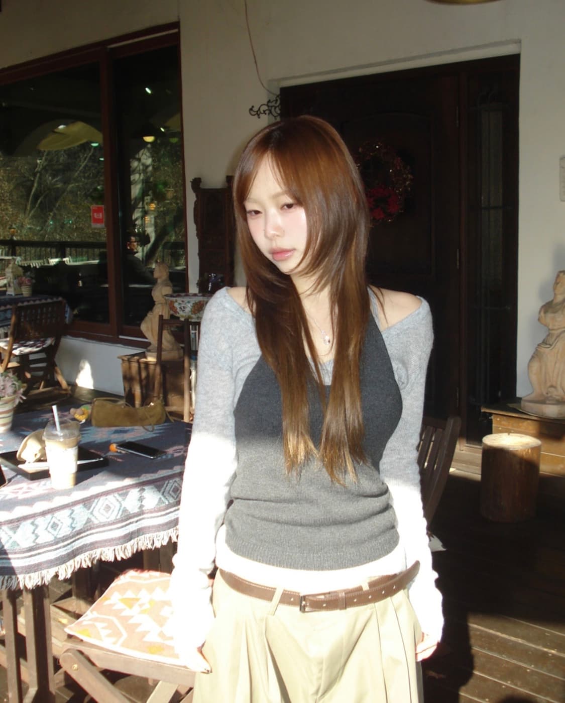 아워캐비넷 mood layered knit 레이어드 니트 상품이미지1