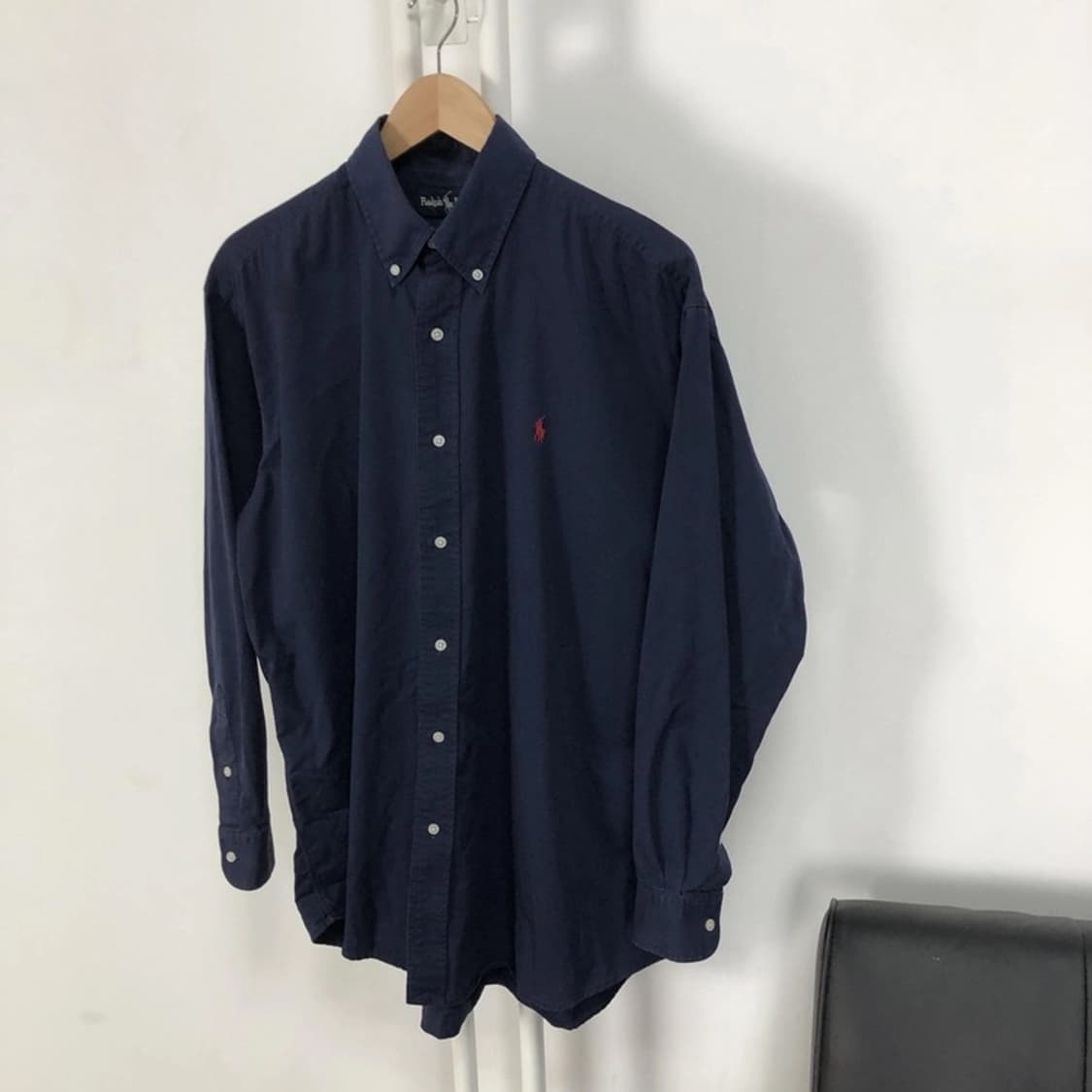 폴로 정품 솔리드 셔츠 네이비 상품이미지3