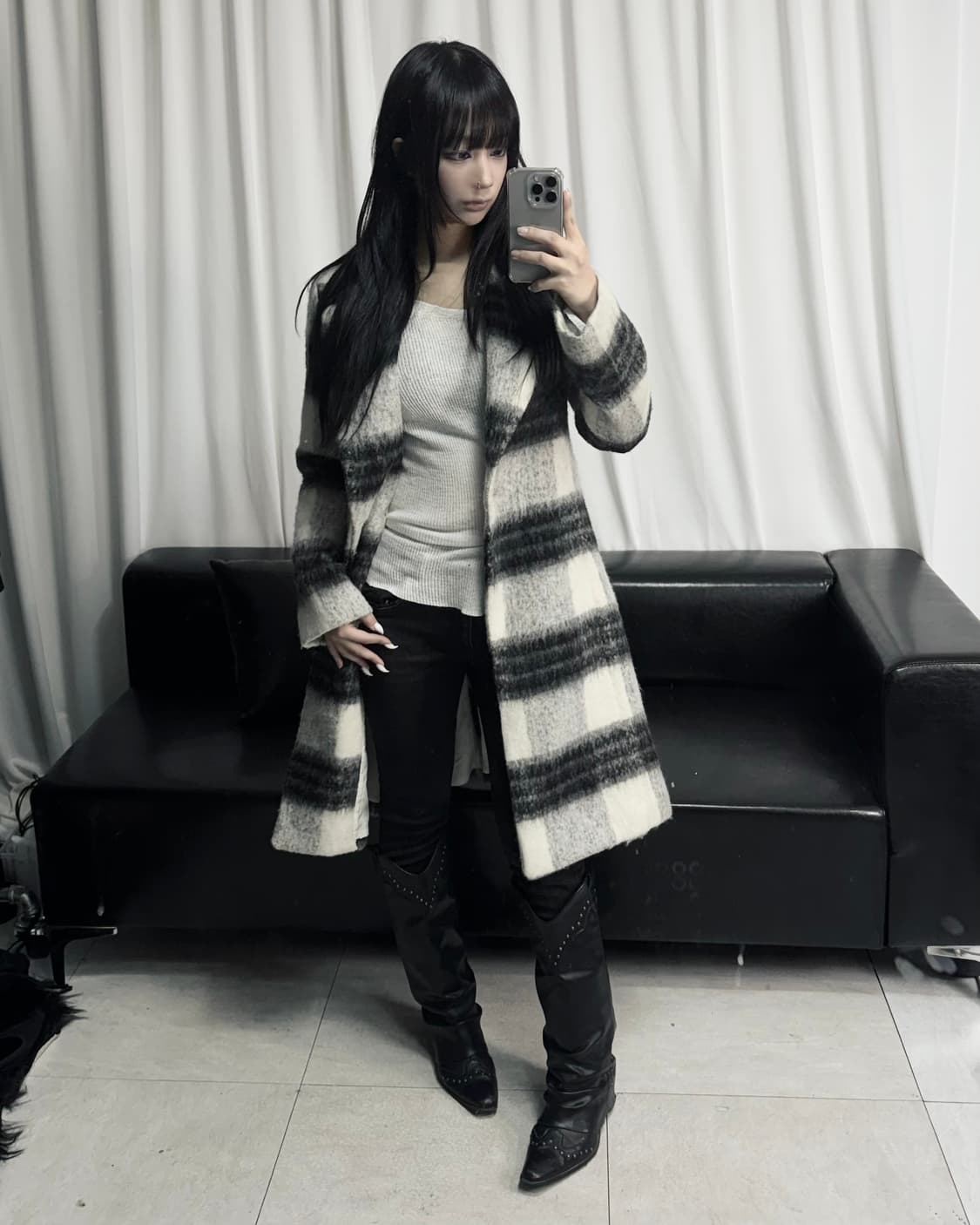 Striped long Coat 상품이미지1