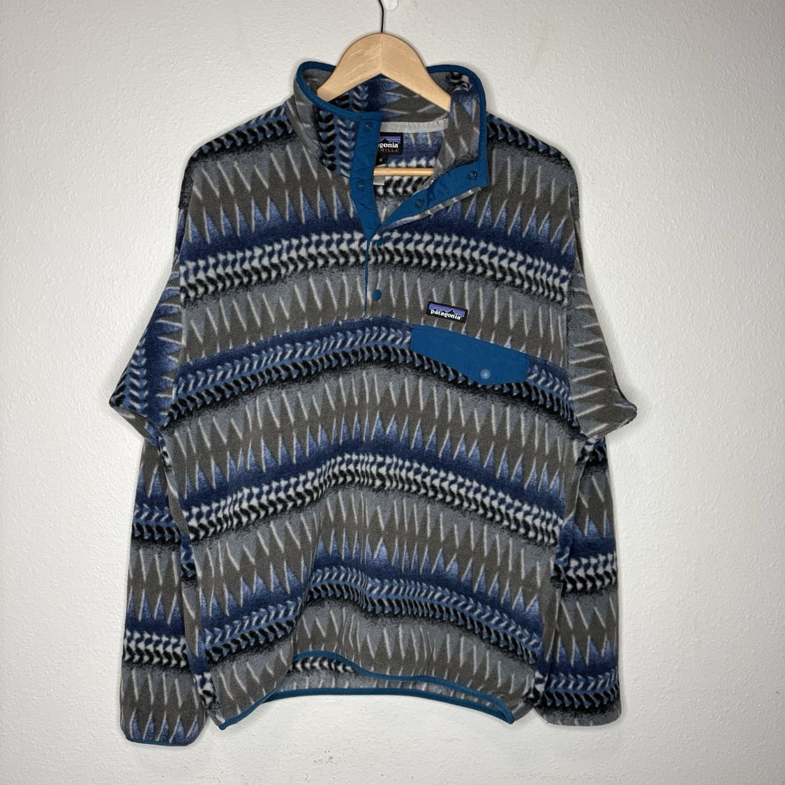 15FW 파타고니아 시청릴라 스냅-티 플리스 블루/그레이 애즈텍 패턴 상품이미지1