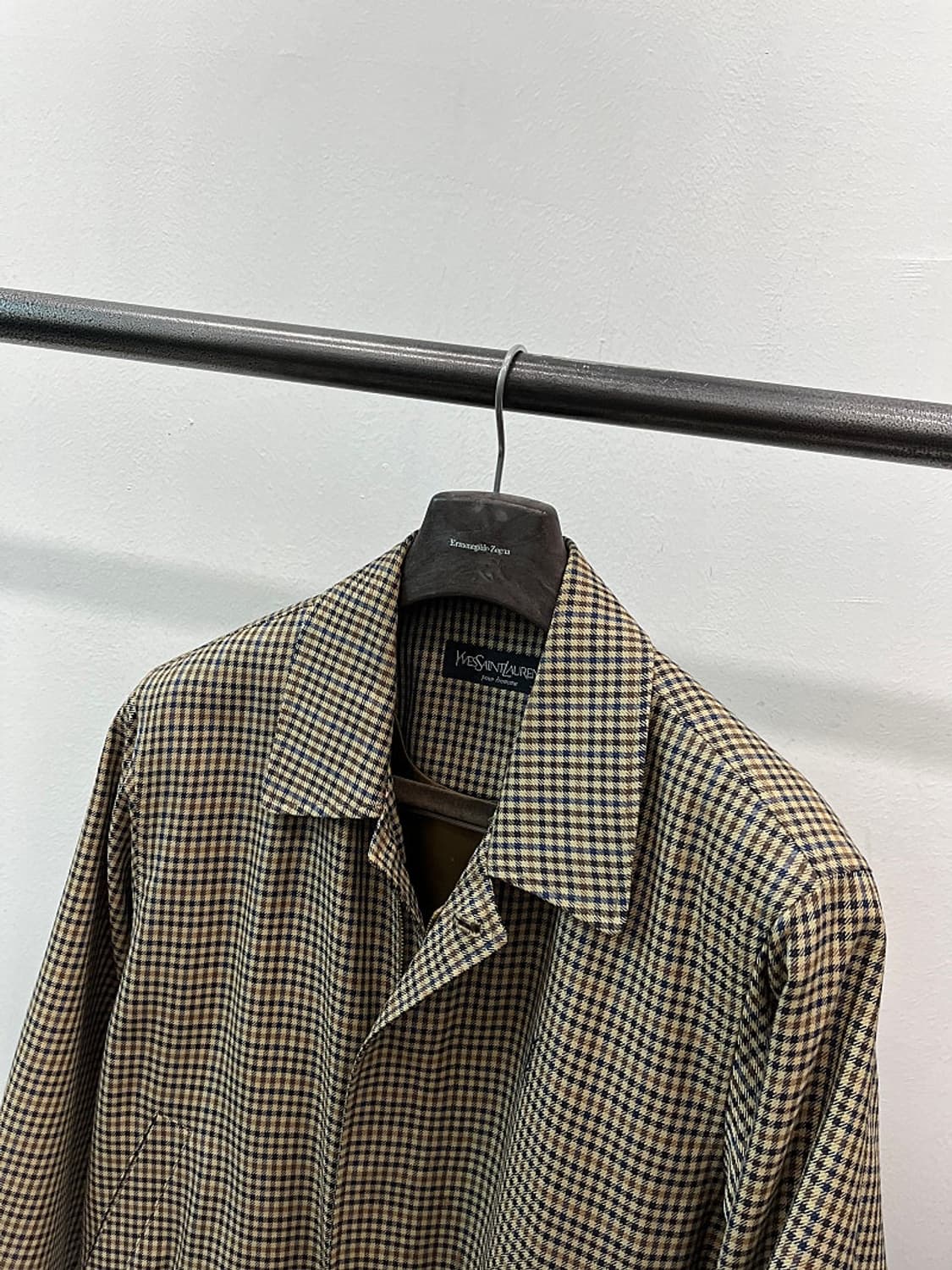 95-100) 입생로랑 건체크 블루종 자켓  상품이미지3