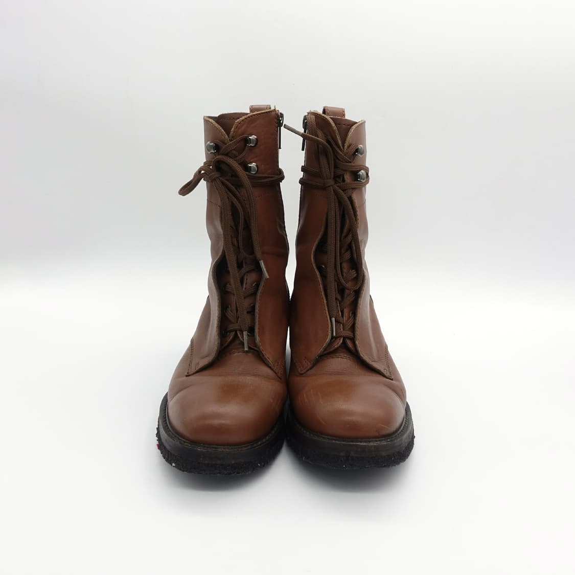 [S,230~240] ZUCCA 주카 브라운 레더 레이스업 부츠 상품이미지2