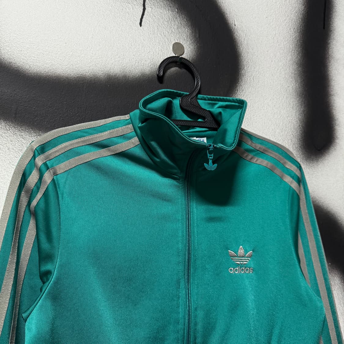 레어 아디다스 파이어버드 민트 , 그레이 배색 집업 져지 자켓 상품이미지3
