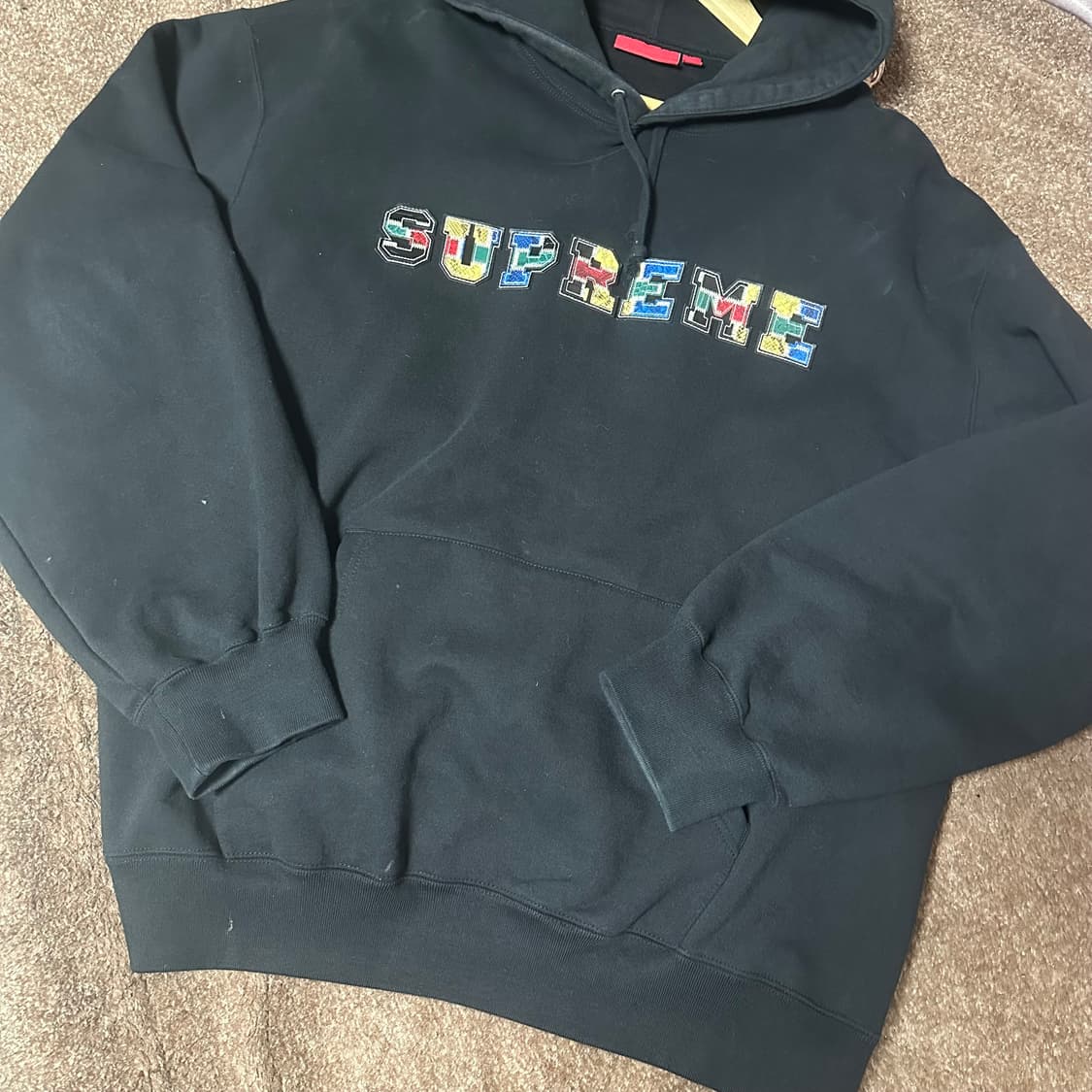 슈프림 컬리지에이트 패치워크 후드티 xl 상품이미지1