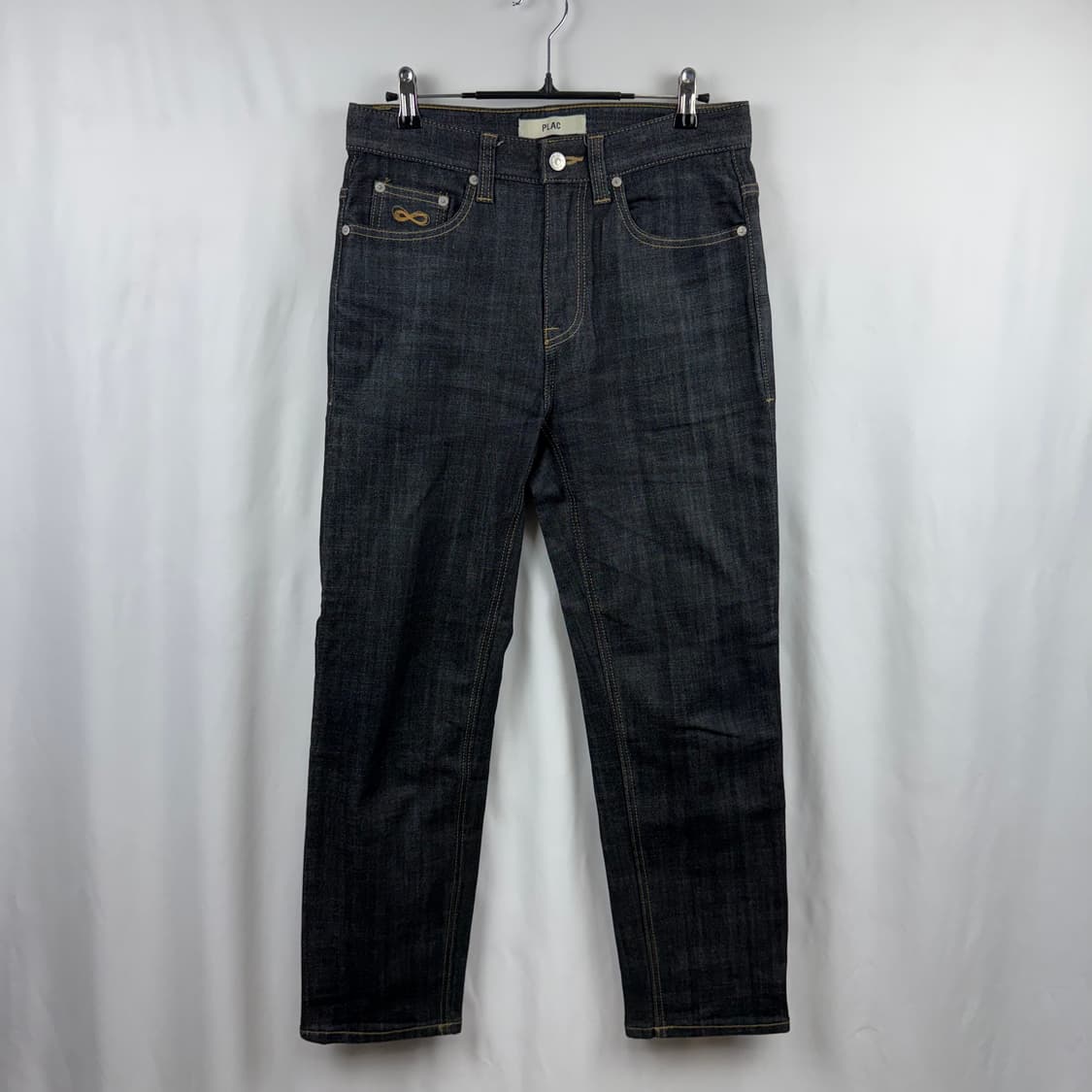 (30) 플랙 슬림핏 흑청 데님 팬츠 상품이미지2