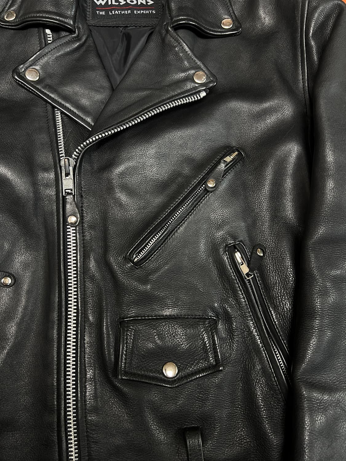 [XL] 윌슨레더 소가죽 더블 라이더 가죽자켓 상품이미지2