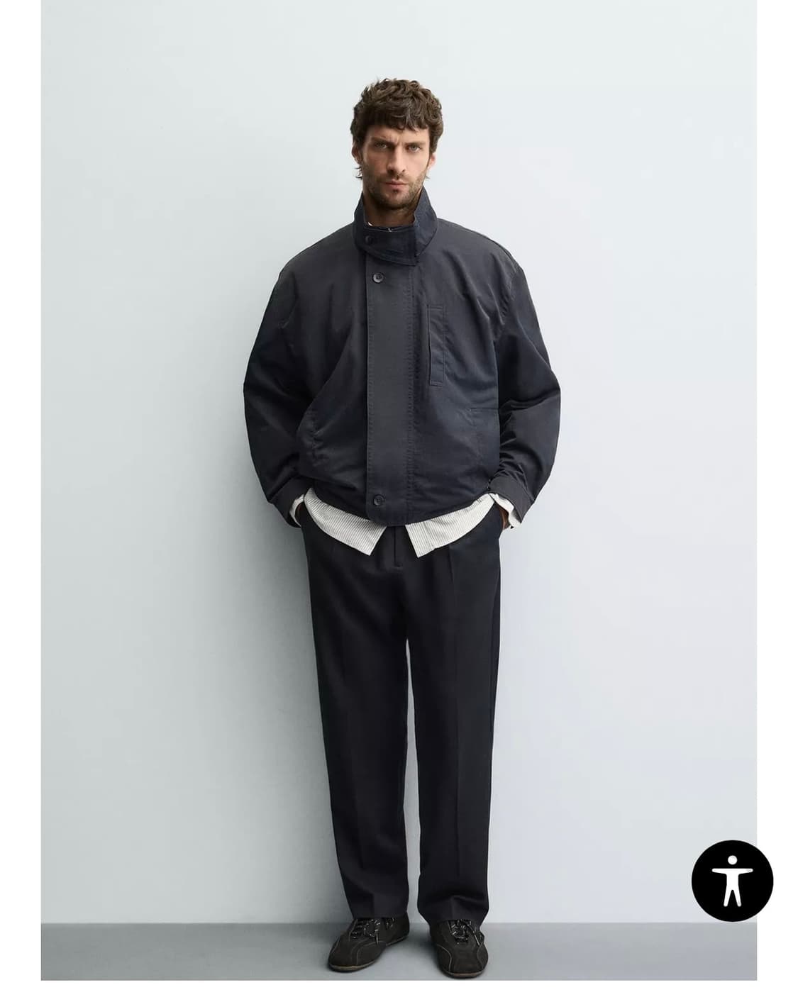 ZARA 자라 기능성 배색 남자 점퍼 네이비 S 상품이미지2