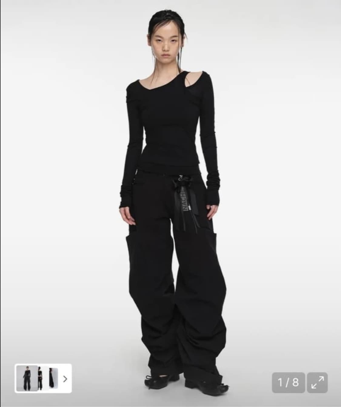 [0]나체 핀턱 와이드 팬츠 상품이미지2