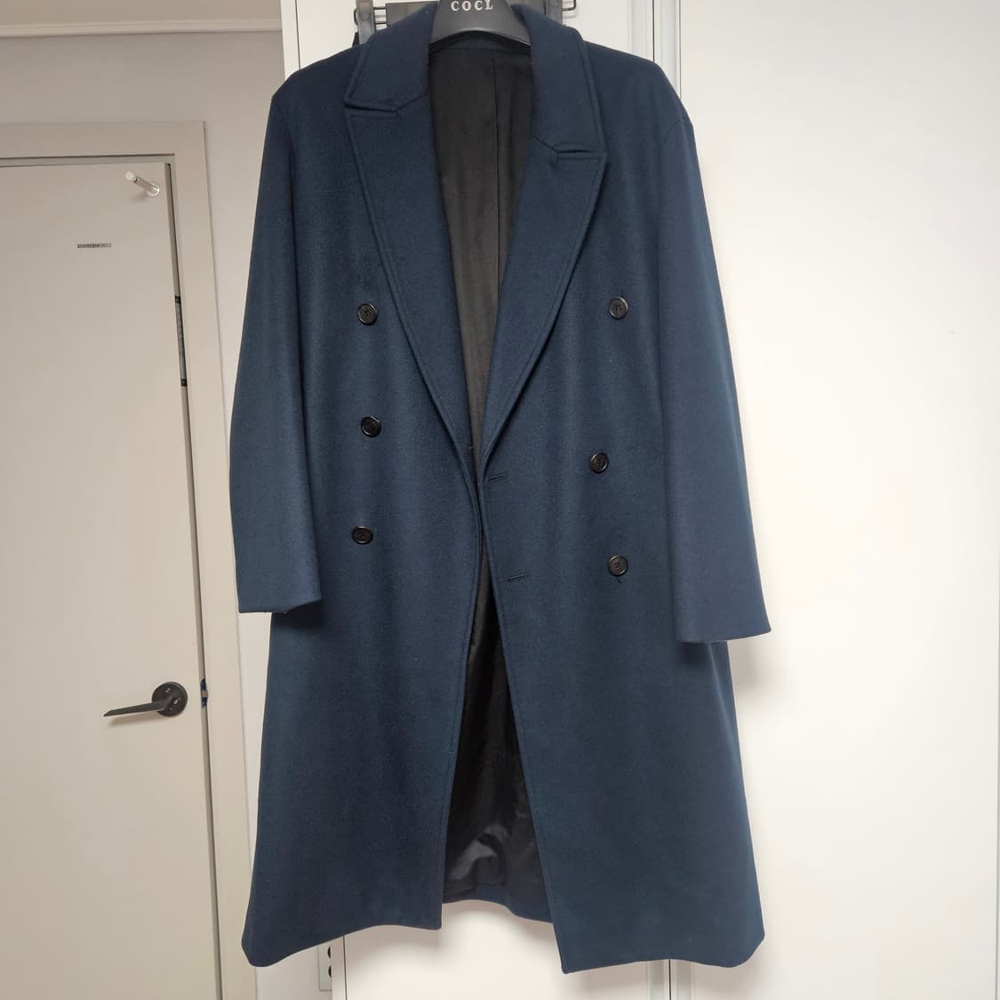 엘무드 알란 오버핏 더블 코트 터콰이즈 44 상품이미지2