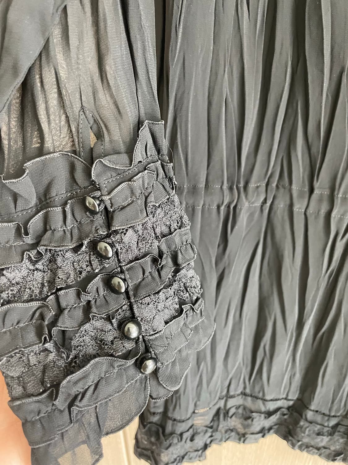 블랙 모리 고스 그런지 페어리 프릴 원피스 상품이미지2