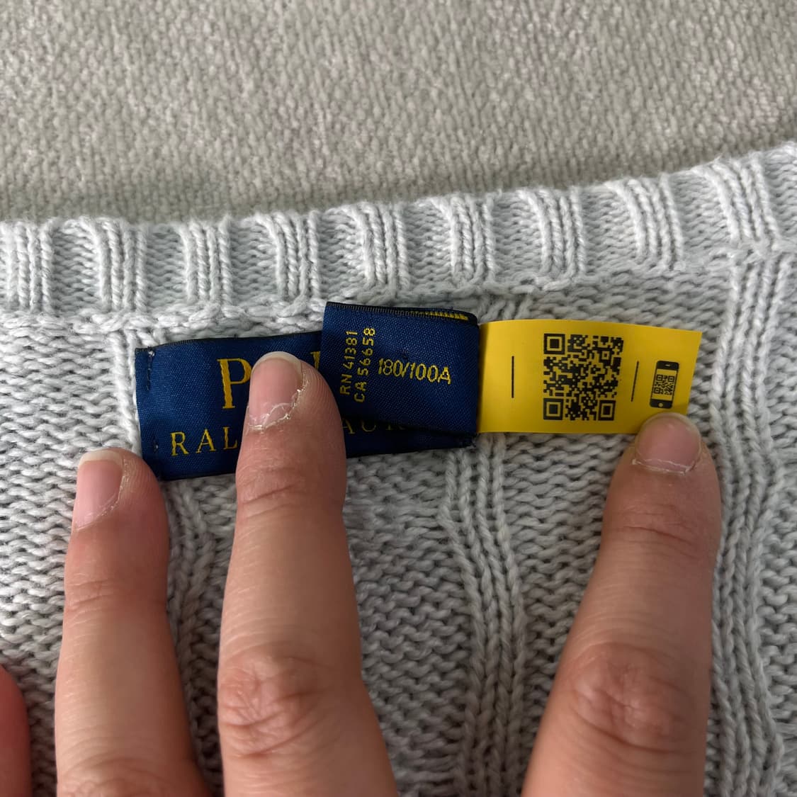 105 폴로랄프로렌 신형라벨 그레이 꽈배기 니트 상품이미지4
