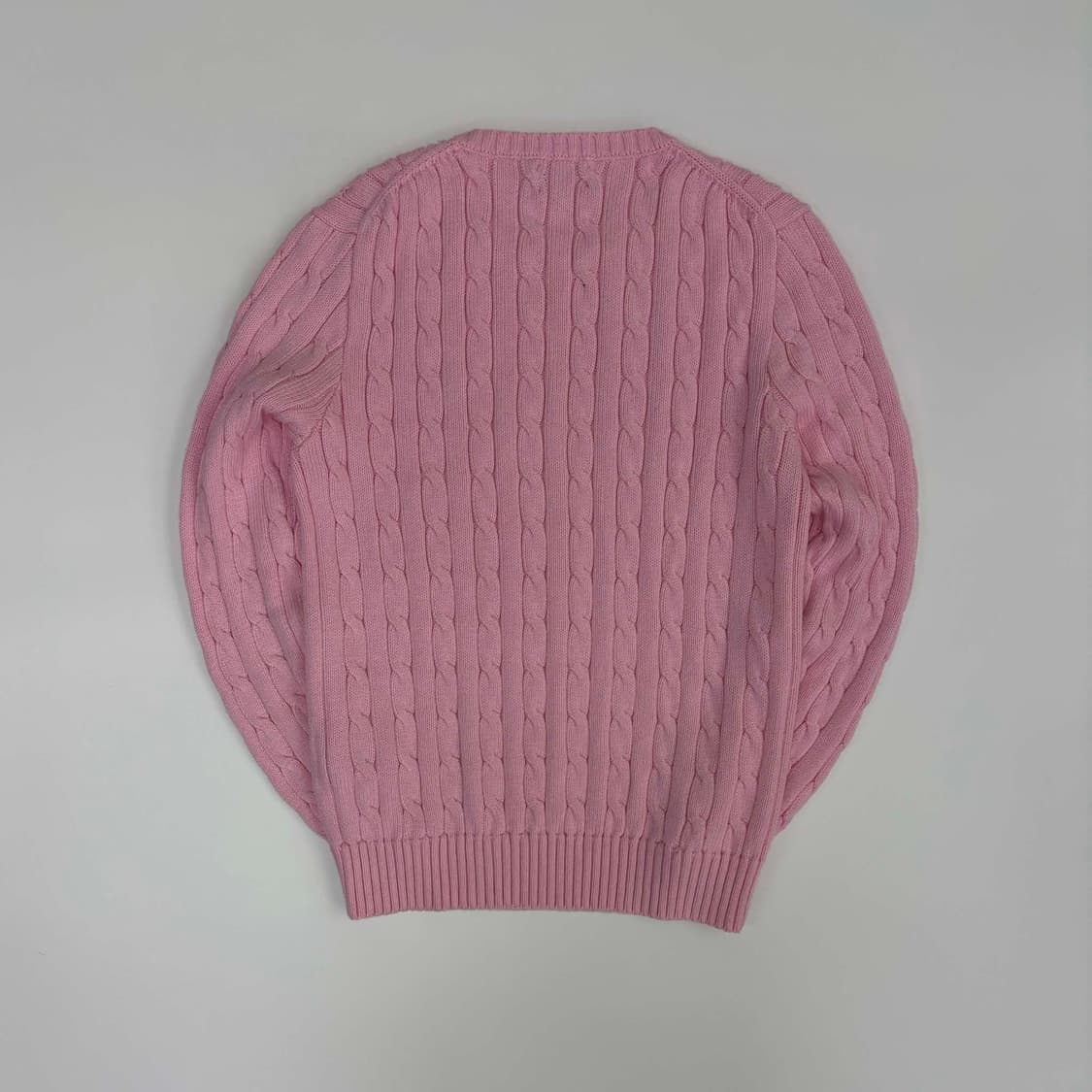 폴로 랄프로렌 신형 큐알택 베이비핑크 케이블 걸즈 크루넥 니트(M) 상품이미지3