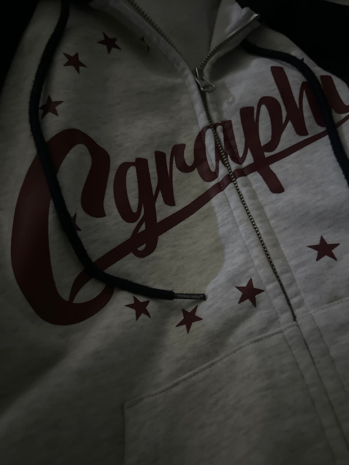 코드그라피 배색 후드집업 상품이미지3