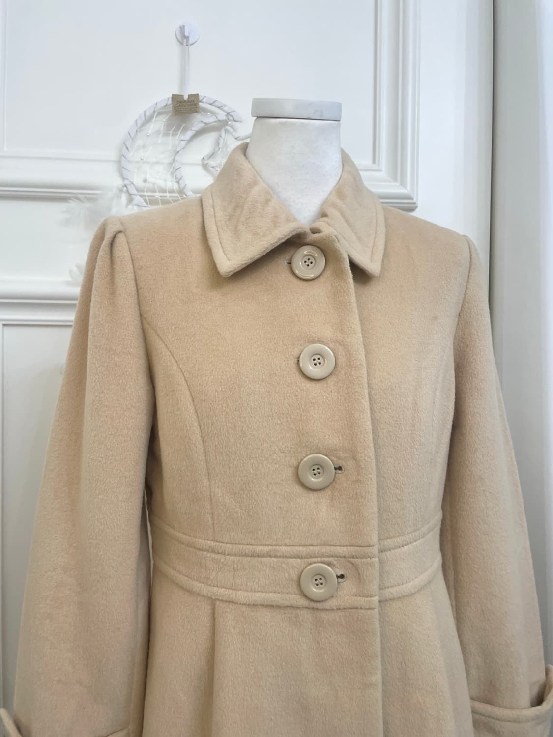 beige puff pleats lovely mori coat 상품이미지6