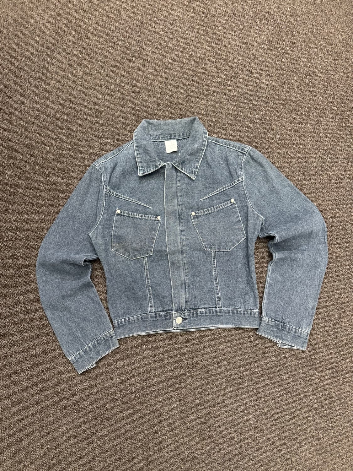 1)Vintage 여성 흑청 데님 집업 자켓 상품이미지1