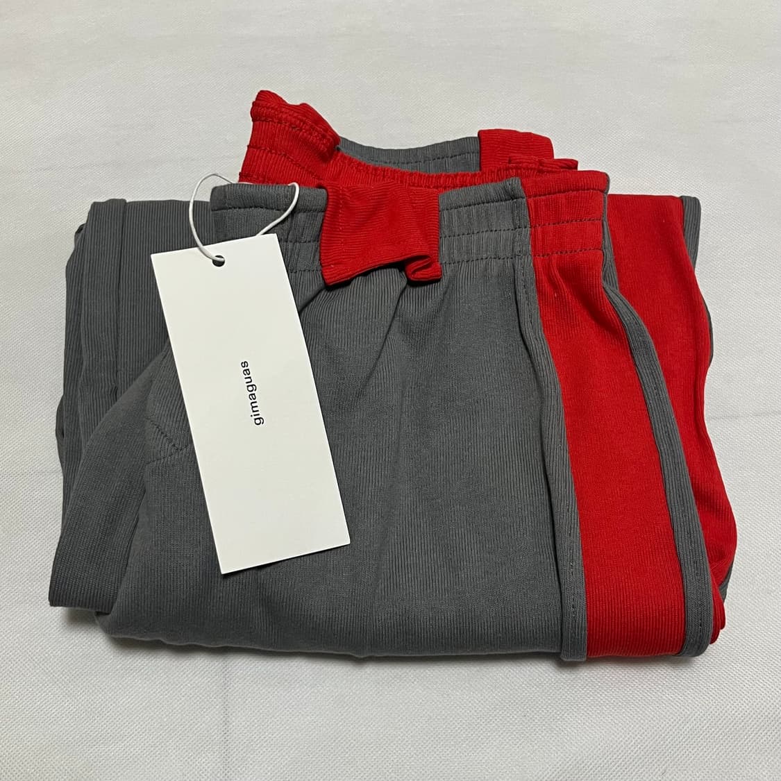 [XS,S,M]기마구아스 Emmanuelle 스웨트팬츠/그레이 레드 상품이미지3