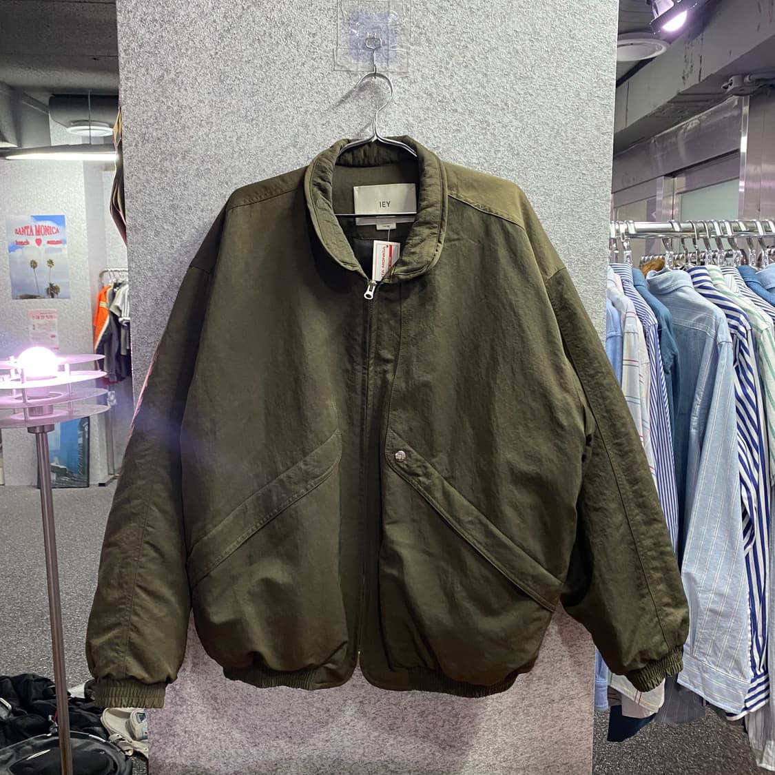 이에이 칼라 오버사이즈 카키 자켓 B4214 상품이미지2