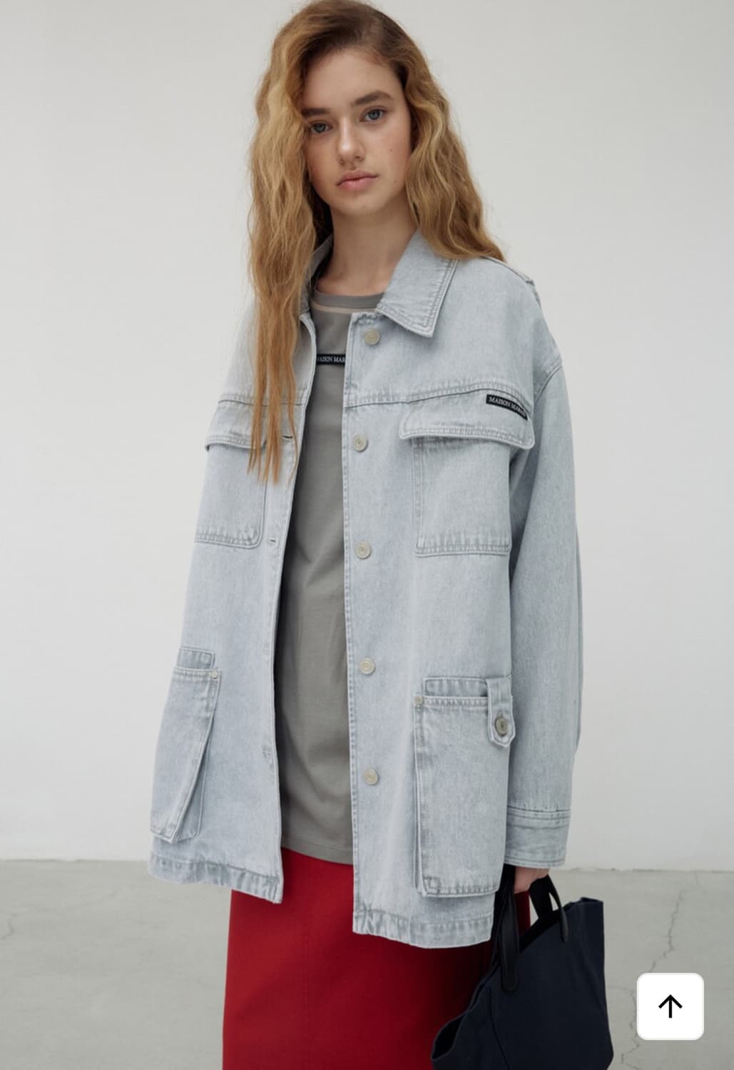 메종마레 Washed Work Jacket, Light Grey 상품이미지5