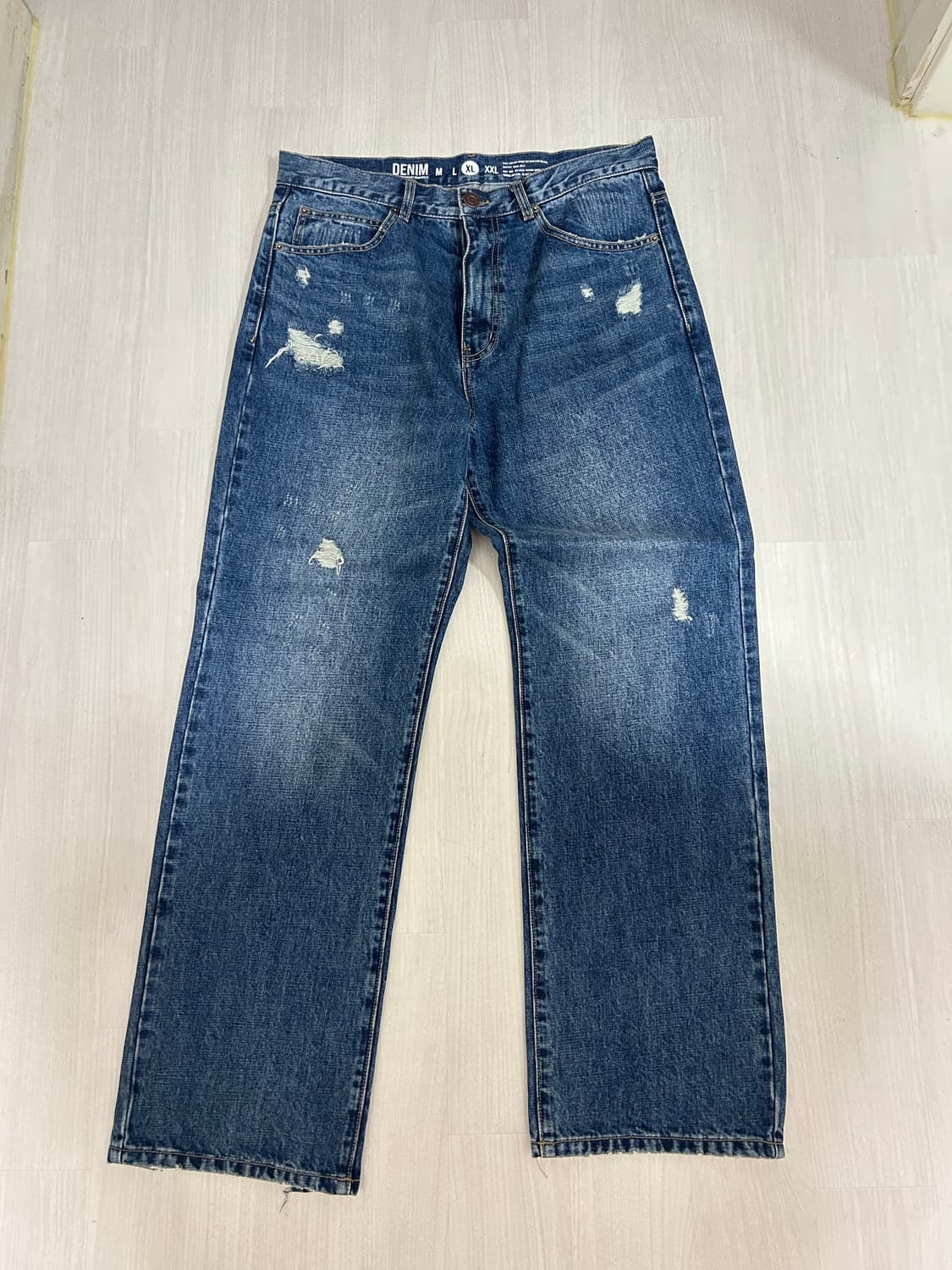 [XL]엑스트라오디너리 데미지 데님팬츠 블루 판매합니다. 상품이미지2