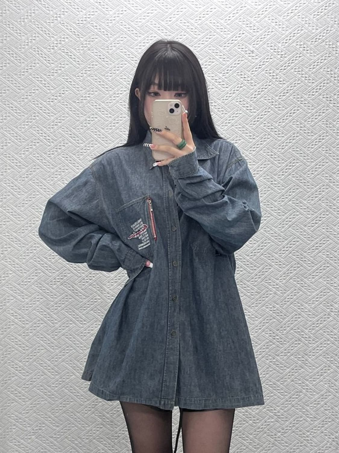 챔피온 U.S.A 어센틱 레트로 펑크 데님 셔츠 105 C10150 상품이미지2