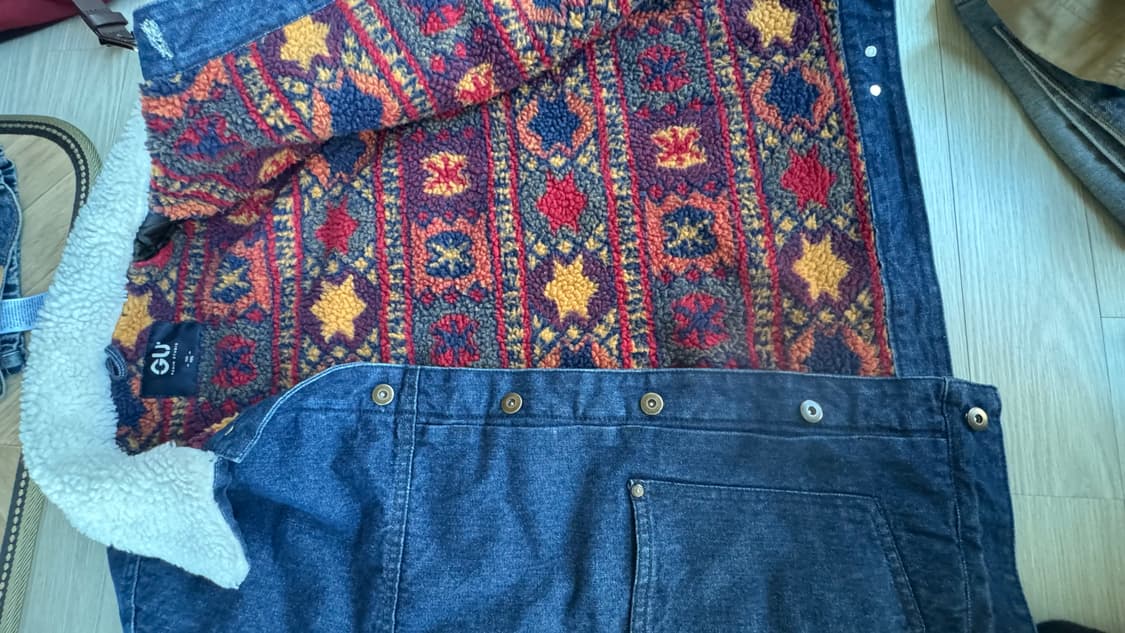 새상품급 Gu 데님 후리스 자켓105 상품이미지6