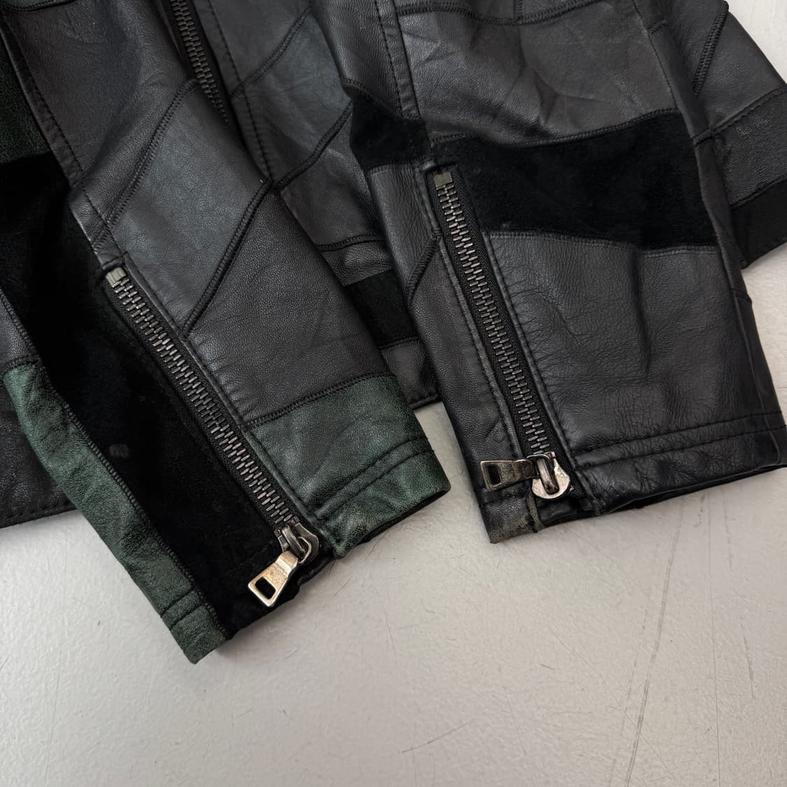 Maniac works 제팬 바이커 리얼레더 램스킨 패치워크 양가죽 자켓 상품이미지5