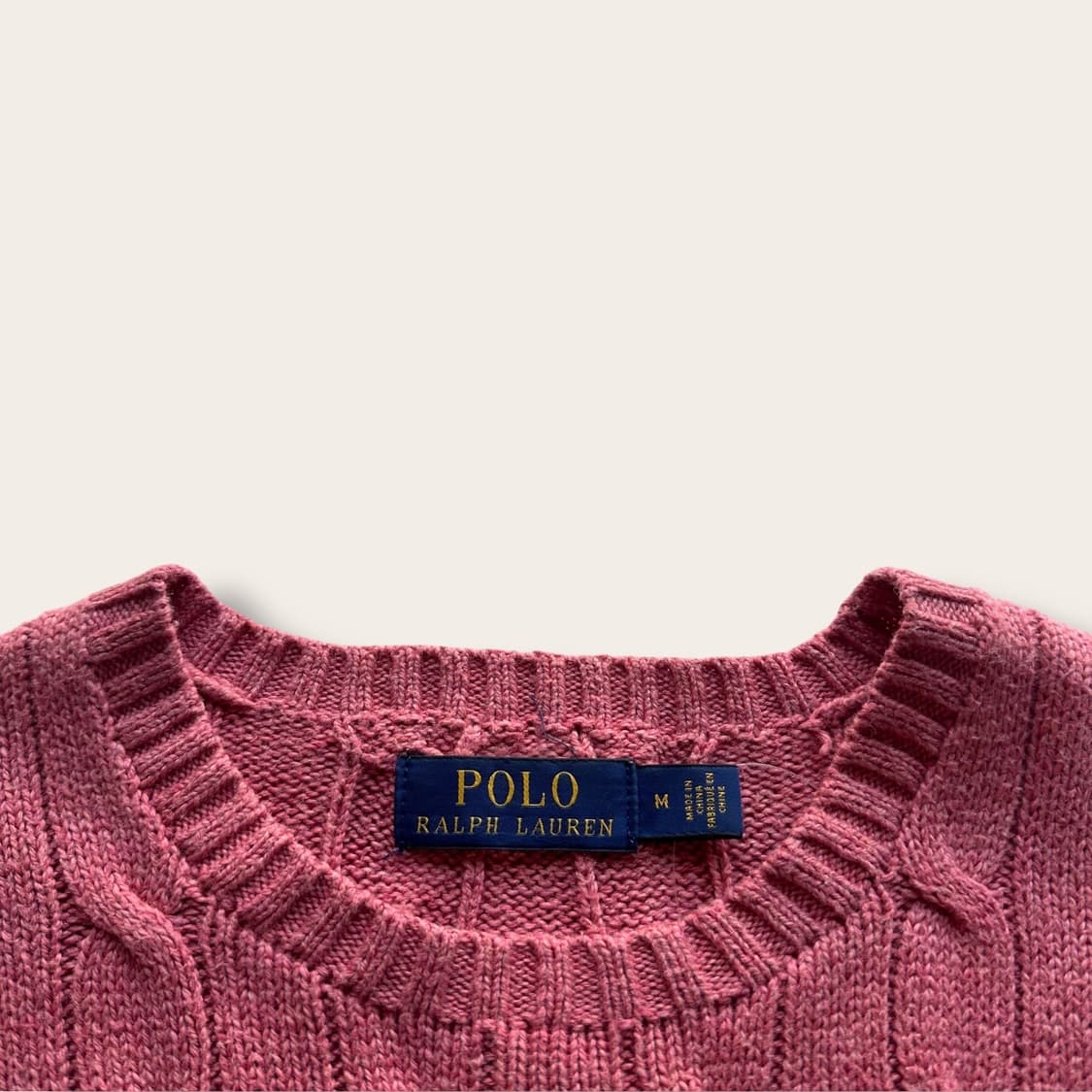 폴로 랄프로렌 파스텔 핑크 케이블 니트 상품이미지3