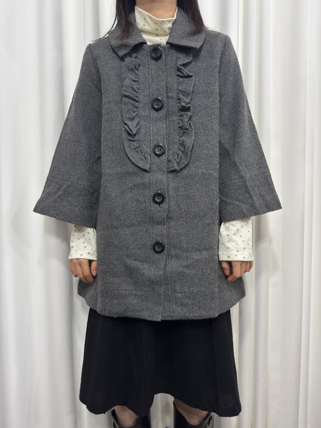 what’s new? gray frill detail coat 상품이미지1