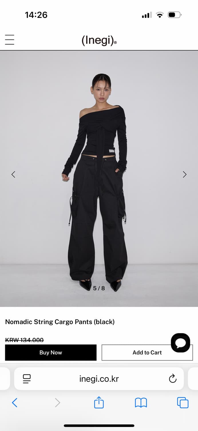 새상품) 이네기 노마딕 카고팬츠 블랙 상품이미지3