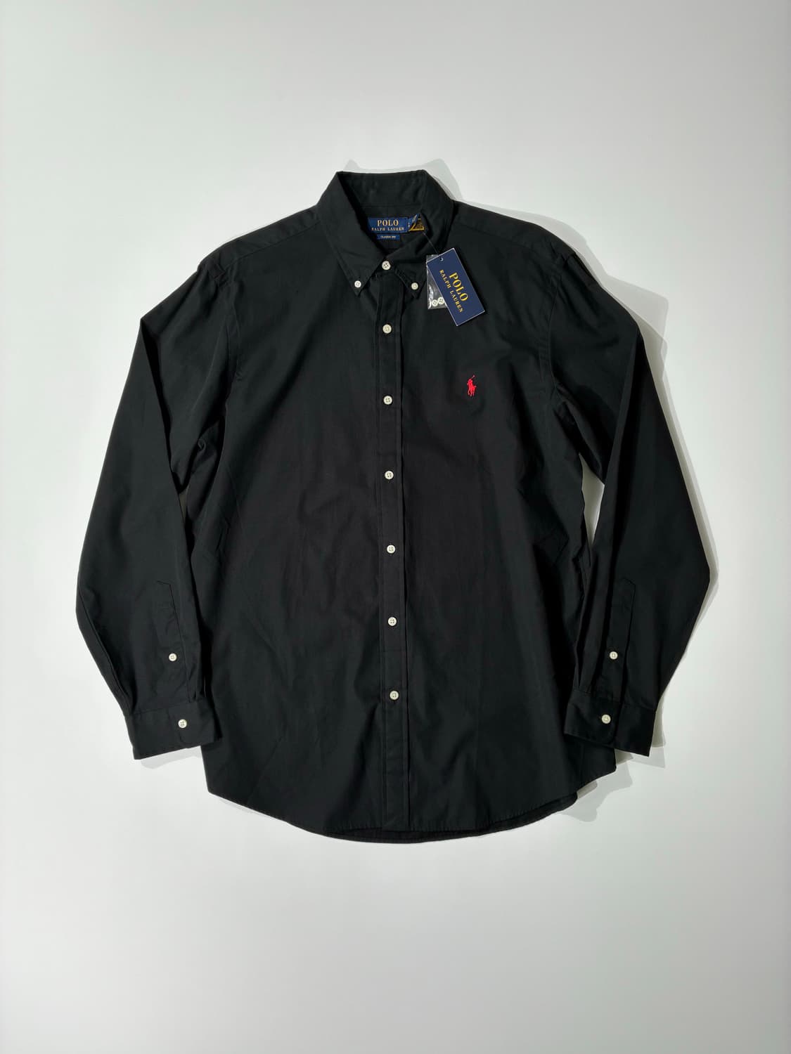 폴로 랄프로렌 클래식 핏 포플린 버튼 다운 셔츠 블랙 L사이즈 상품이미지1