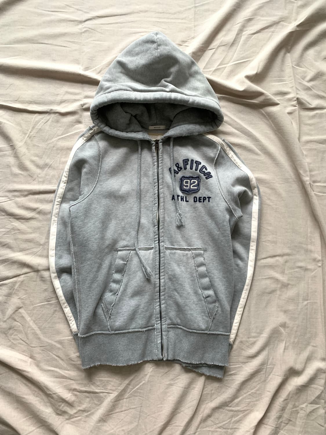 아베크롬비 가슴로고 헤비코튼 사이드라인 후드집업 상품이미지5