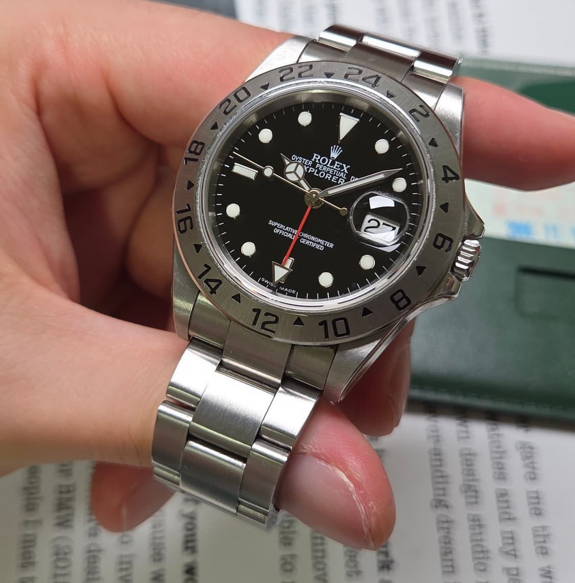 롤렉스 익스플로러2 Ref.16570 블랙다이얼 벤츠 핸즈 오토매틱  상품이미지5