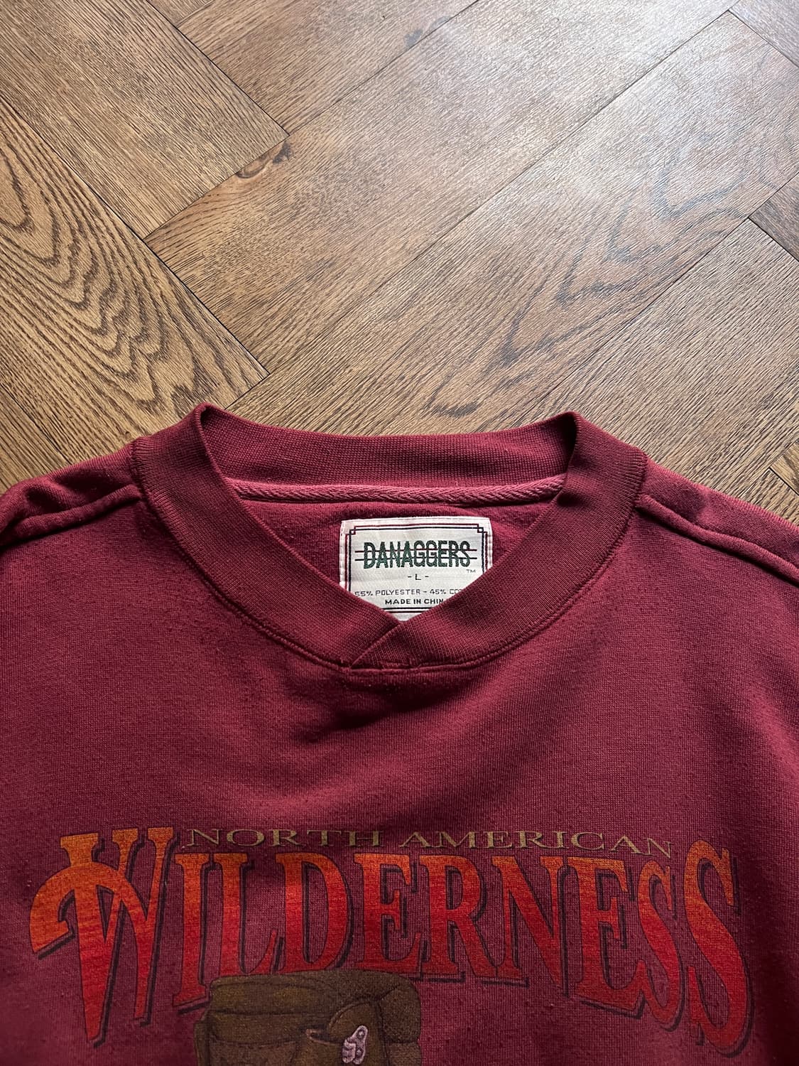 [L]90's USA 빈티지 액티브 아웃도어 버건디 스웻셔츠 상품이미지2