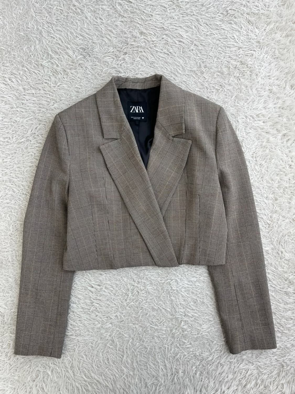 자라 글렌체크 크롭 자켓/#3369 상품이미지1