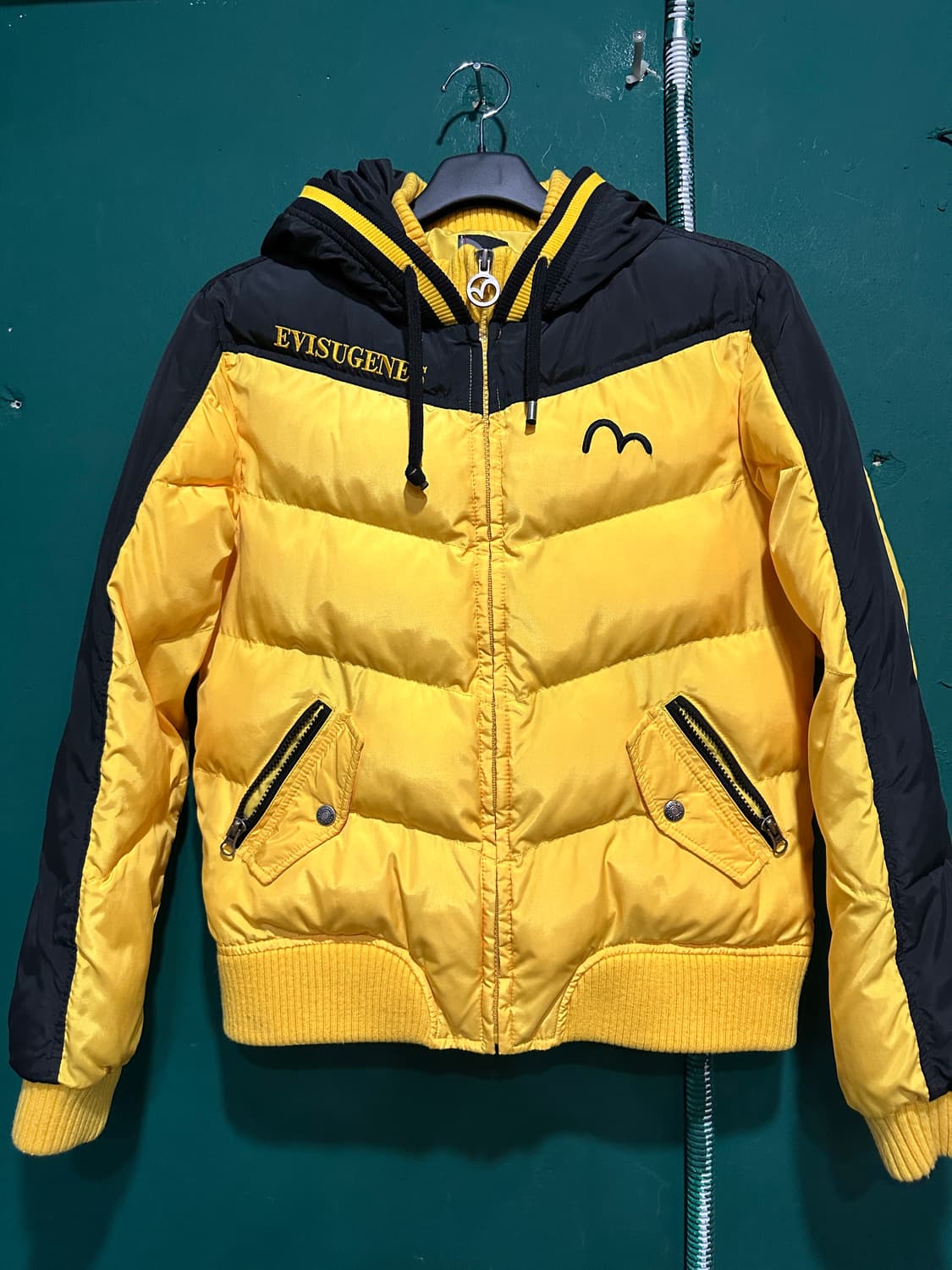 에비수 크롭패딩 옐로우 L 상품이미지1