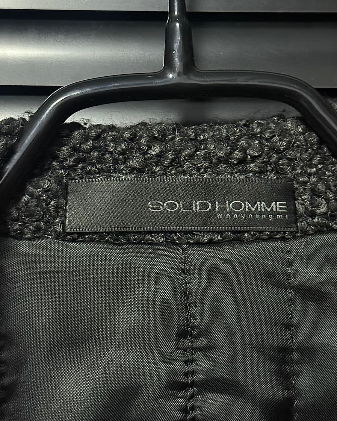 솔리드옴므 우영미 울 혼방 트위드 더블 코트 차콜 블랙 검정 48 100 상품이미지8