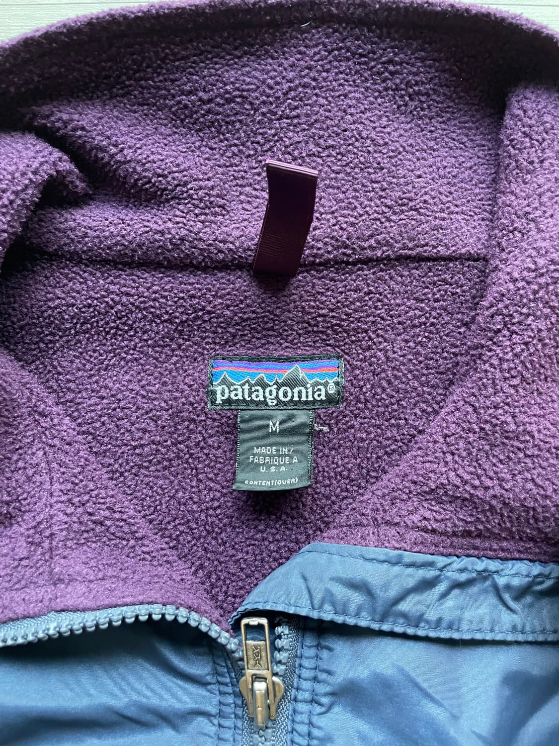 90s 파타고니아 쉘드 신칠라 봄버 자켓 네이비 퍼플 rare usa 상품이미지3