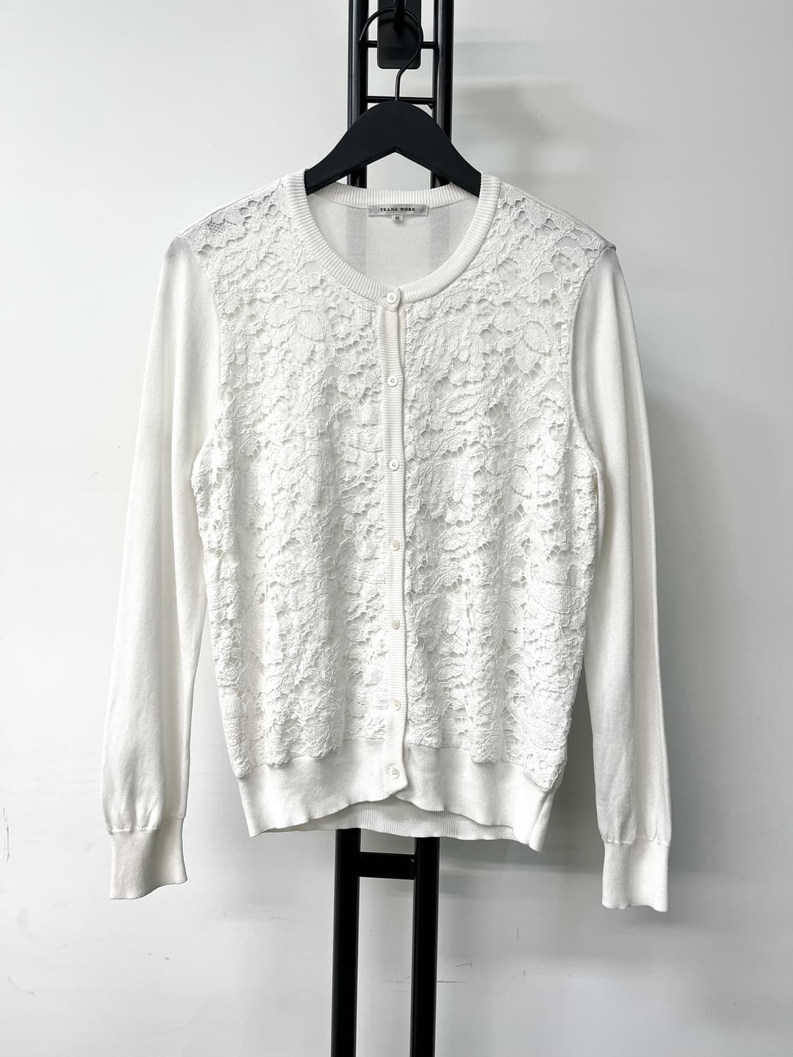 Trans Work 화이트 레이스 가디건 상품이미지1