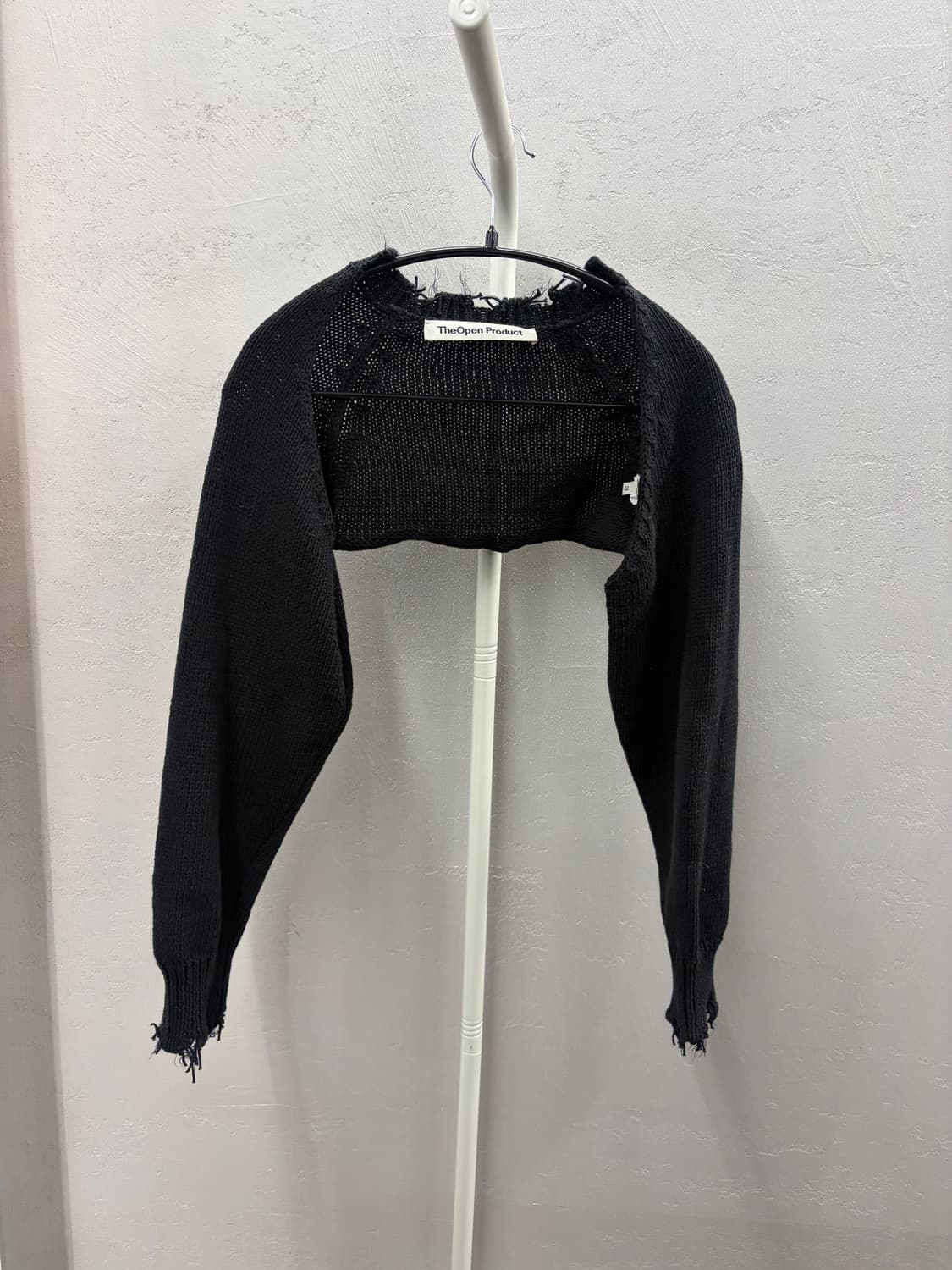 더오픈프로덕트 데미지 볼레로 가디건 블랙 상품이미지2