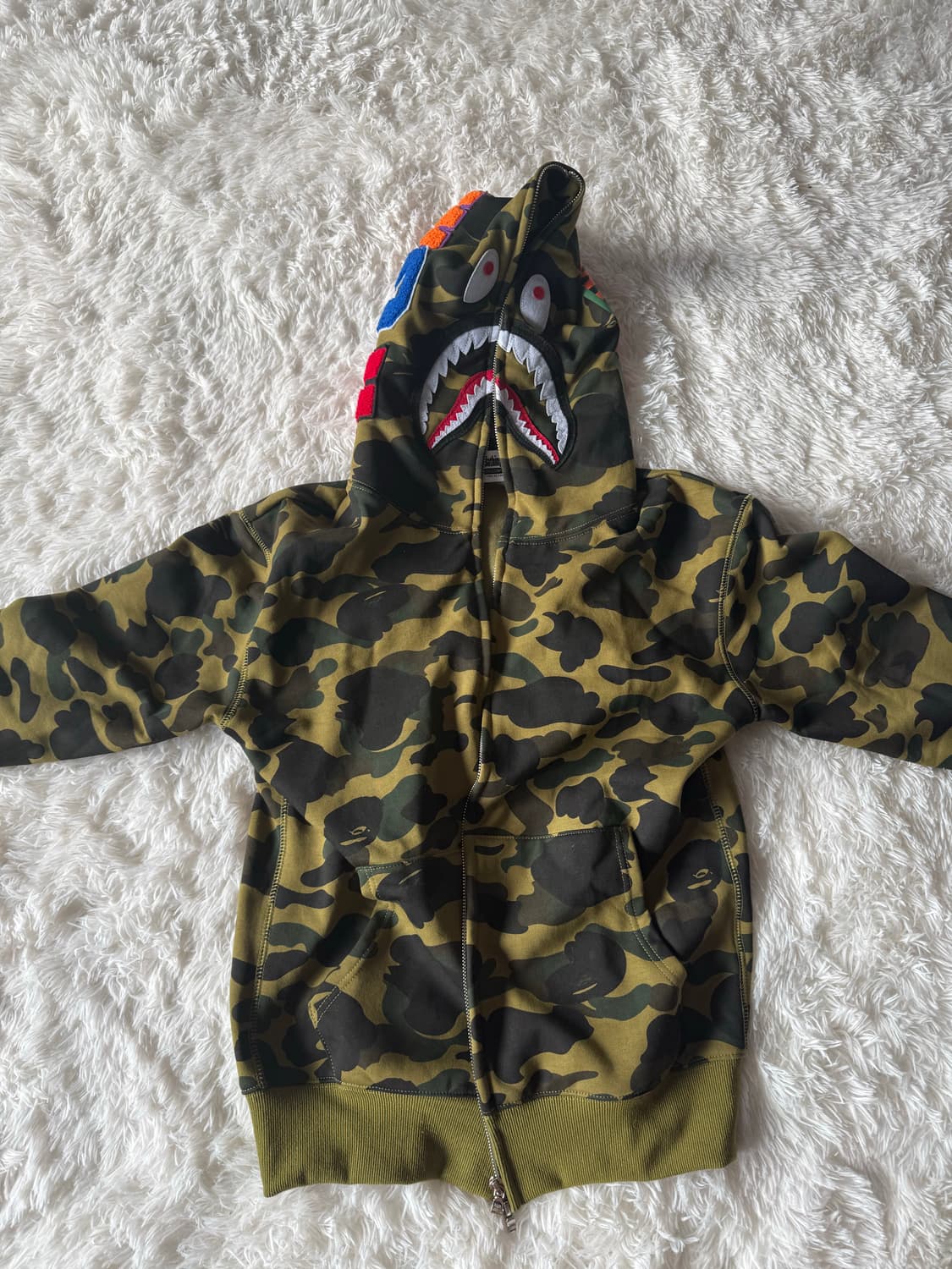 bape 샤크 후드 카모 녹계 상품이미지1