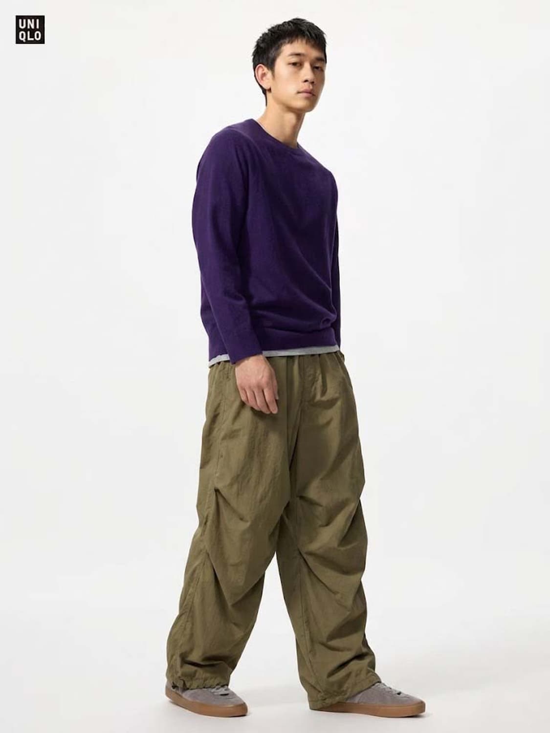 유니클로 UV 프로텍션 파라슈트 파라트루퍼 올리브 나일론 팬츠 상품이미지3