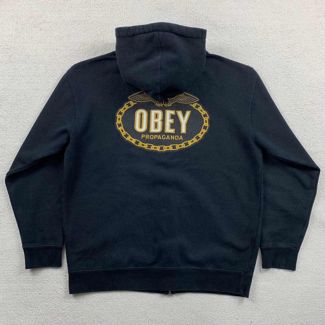 오베이 빅로고 블랙 후드집업  상품이미지3