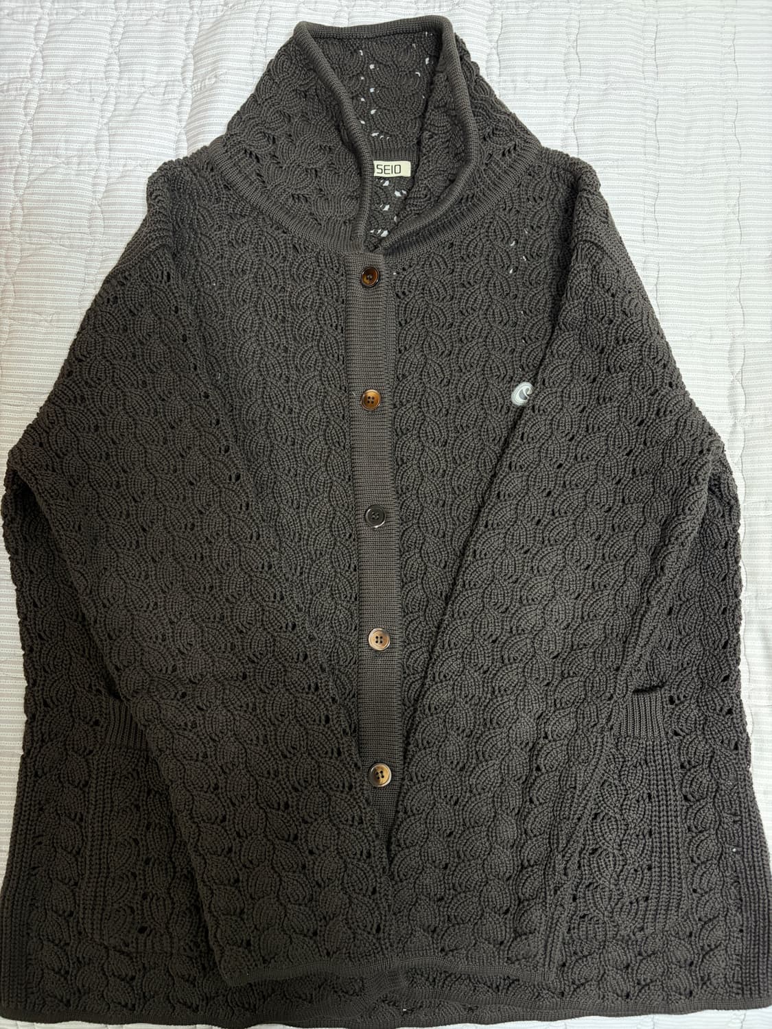 코이세이오 가디건 WAVE KNIT CARDIGAN brown 브라운 상품이미지2