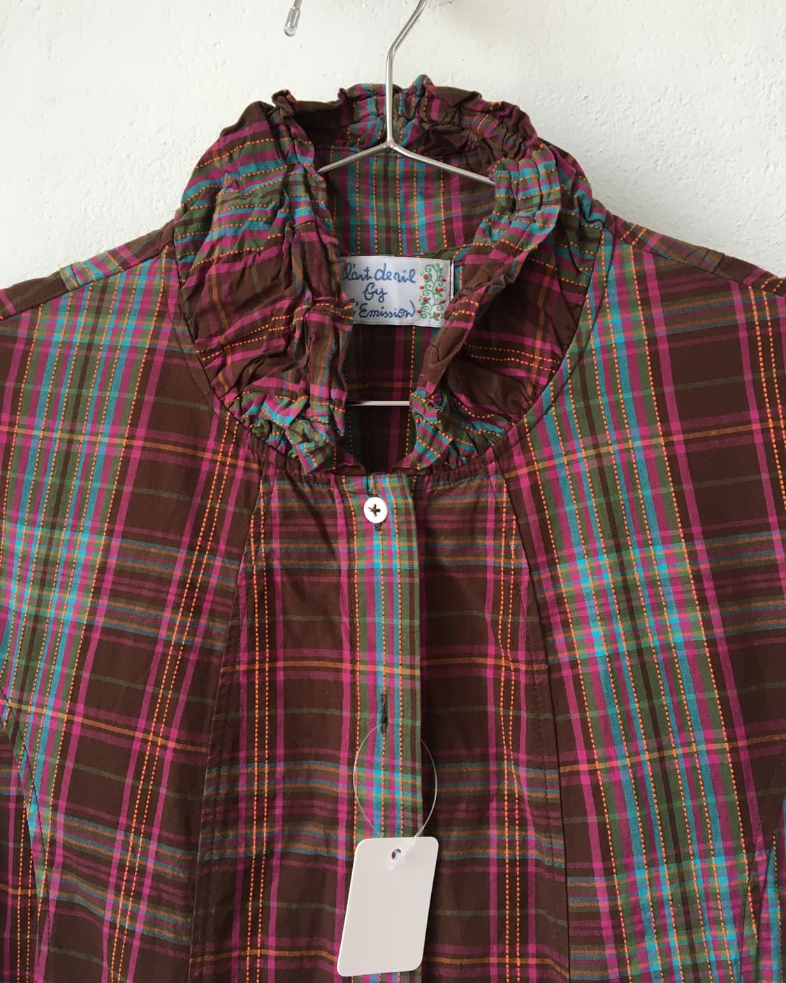 Check pattern high neck jacket 상품이미지4